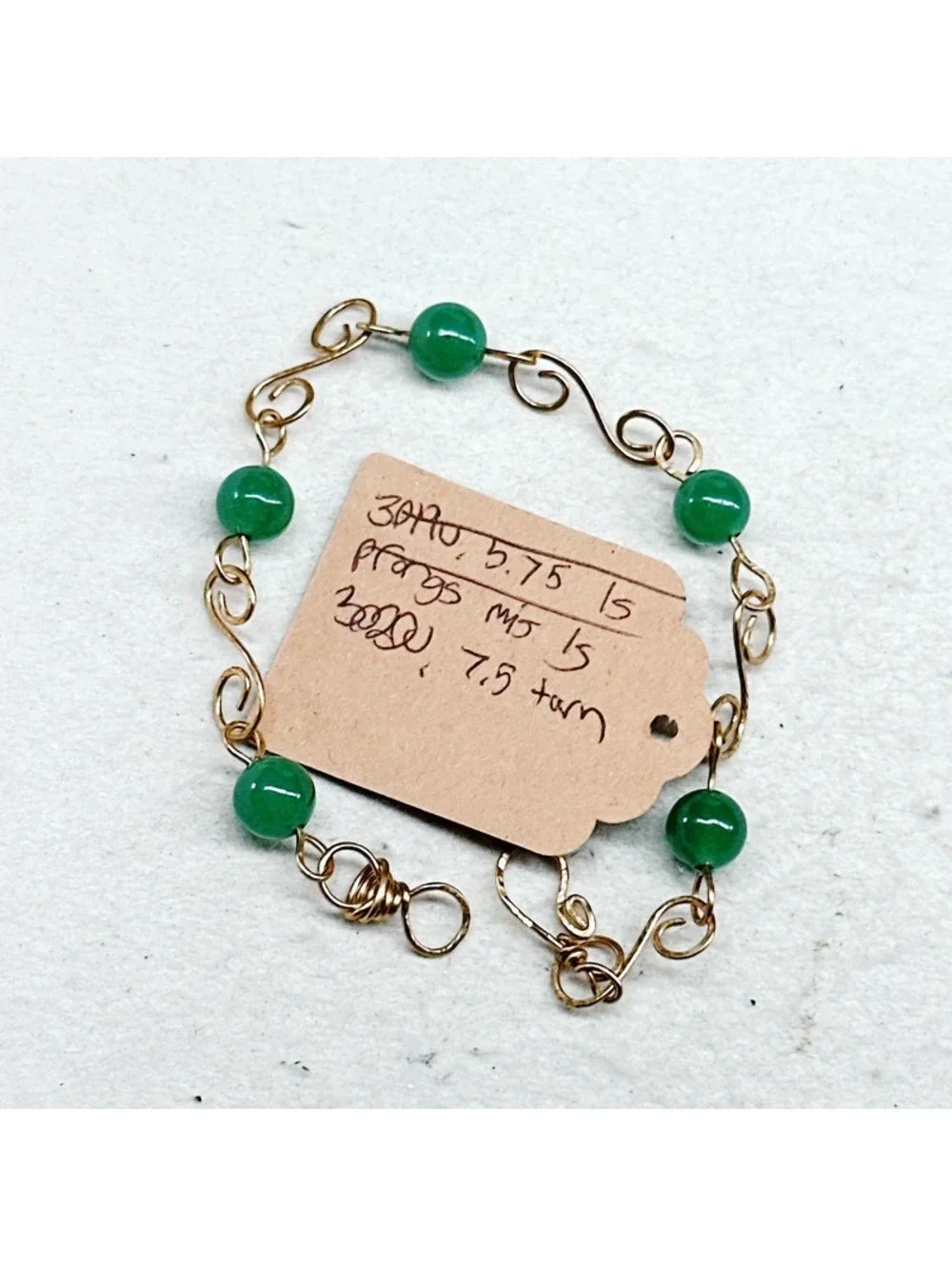 3021u. Natural Stone Swirl Bracelet Green